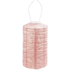 Indoor/Outdoor Cylinder Lantern - Pink