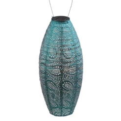 Indoor/Outdoor Elliptical Lantern - Sea Blue