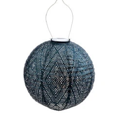 Indoor/Outdoor Globe Ikat Lantern - Petrol Blue