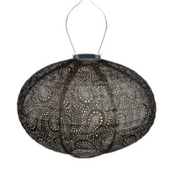 Indoor/Outdoor Oval Lantern - Taupe