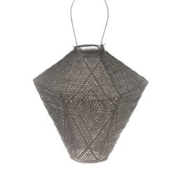 Indoor/Outdoor Diamond Lantern - Taupe