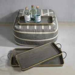 Rustic Galvanized Metal Trays