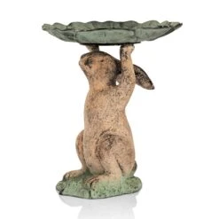Bunny & Leaf Birdbath