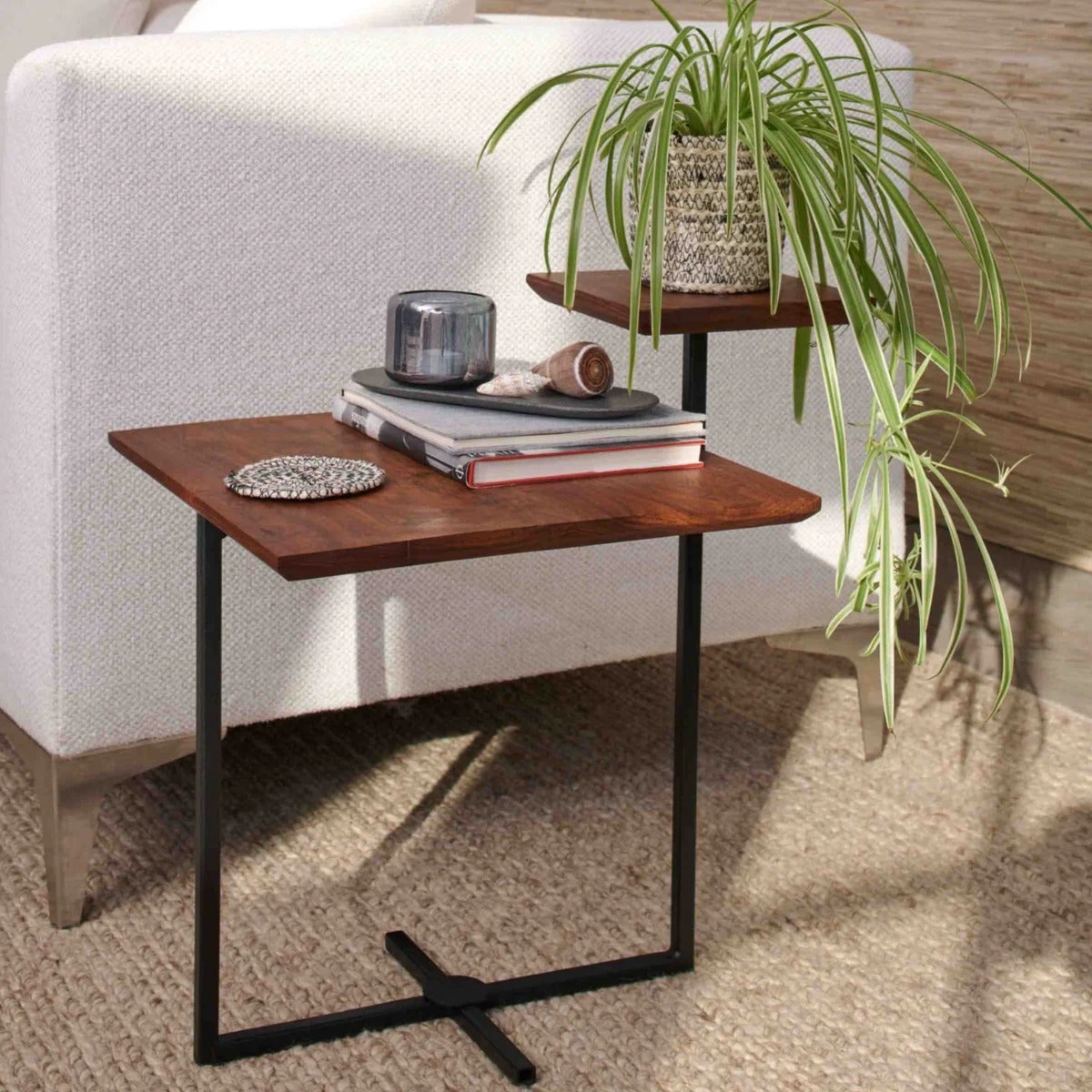 Acacia Two Tier Side Table 1 Acacia Two Tier Side Table