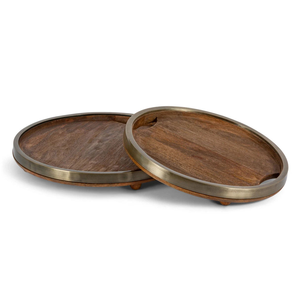 Mango & Metal Round Trays 2 Mango & Metal Round Trays - Image 2