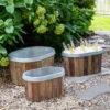 Galvanized Wooden Oval Tubs