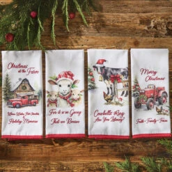Christmas On The Farm Dish Towel Set