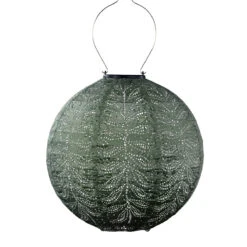 Indoor/Outdoor Round Folia Lantern - Sage Green
