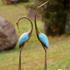 Stylized Crane Garden Statues