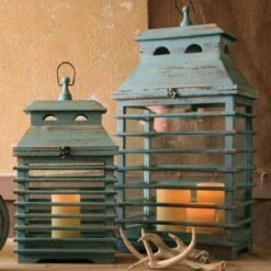 Vintage Blue Shutter Lanterns